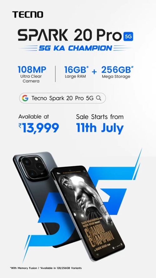 TECNO SPARK 20 Pro 5G Price in India Full Features