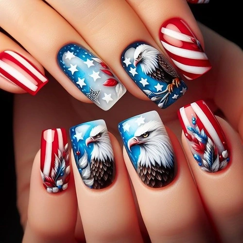 American 4th of July 2025 Nails Design Ideas
