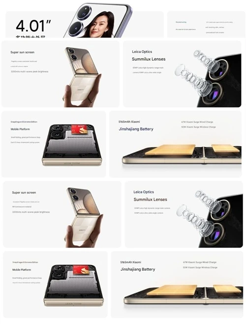 Xiaomi MIX Flip 2 Display and Camera