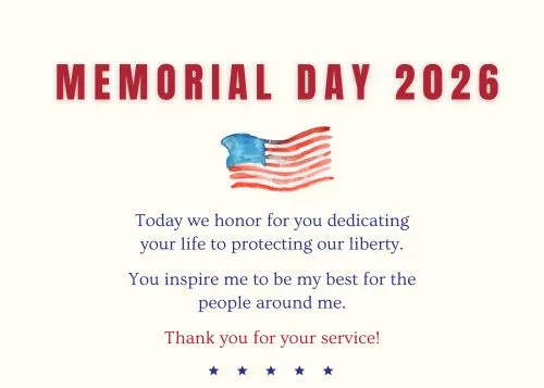 Inspirational Memorial Day 2026 Greetings