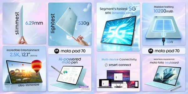 Motorola Moto Pad 70 Features Motorola Moto Pad 70 Features